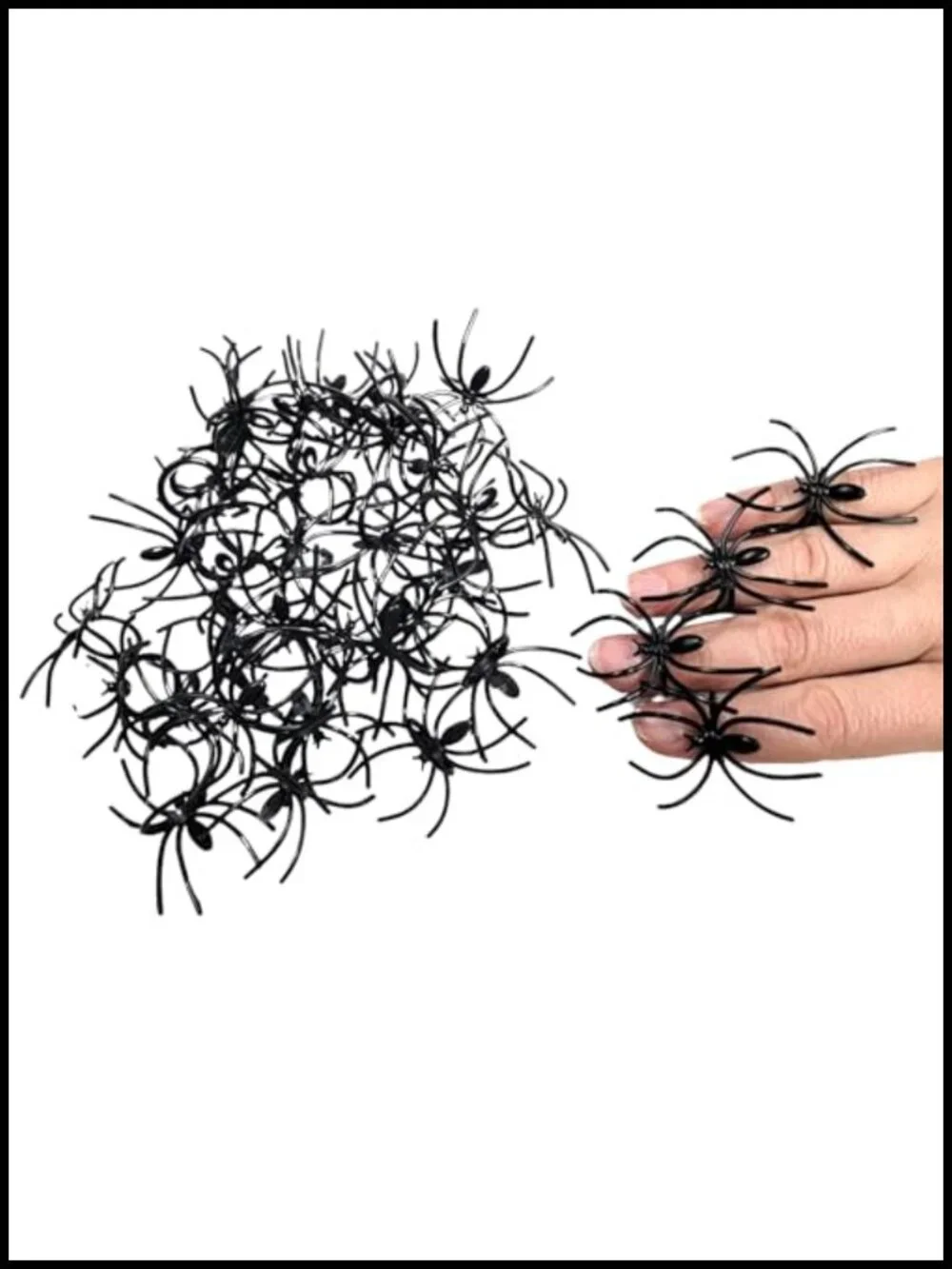 Halloween Realistic Spider Rings 144 Pcs Plastic Kids Size Party Favor Costume